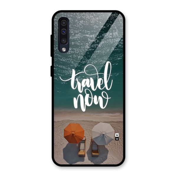 Travel Now Glass Back Case for Galaxy A50s