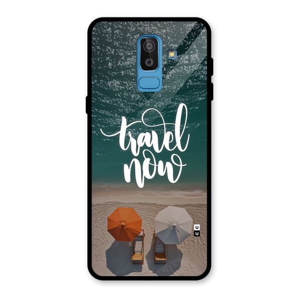 Travel Now Glass Back Case for Galaxy J8