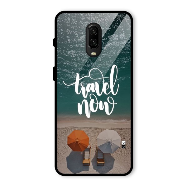 Travel Now Glass Back Case for OnePlus 6T