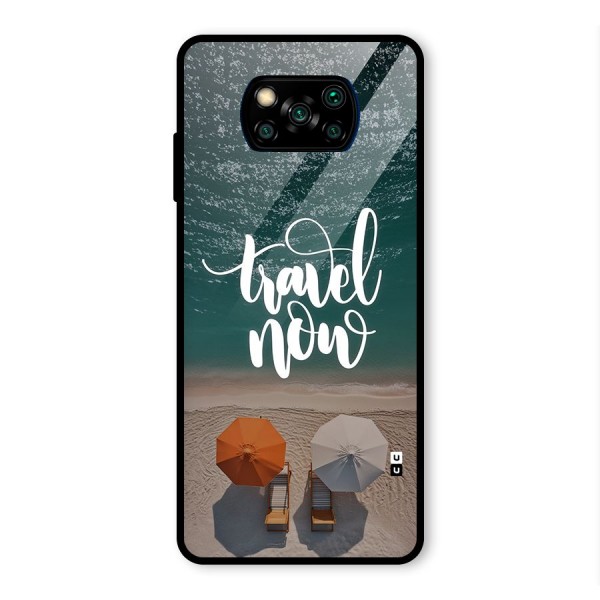 Travel Now Glass Back Case for Poco X3 Pro