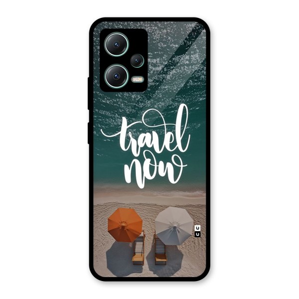 Travel Now Glass Back Case for Poco X5