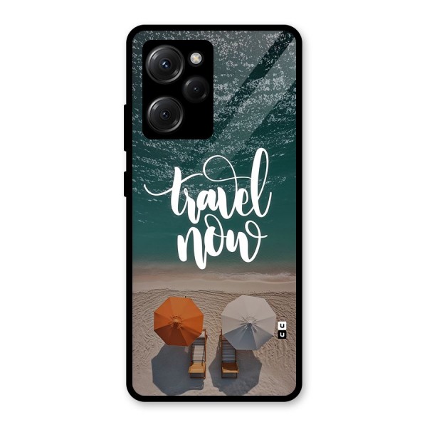 Travel Now Glass Back Case for Poco X5 Pro