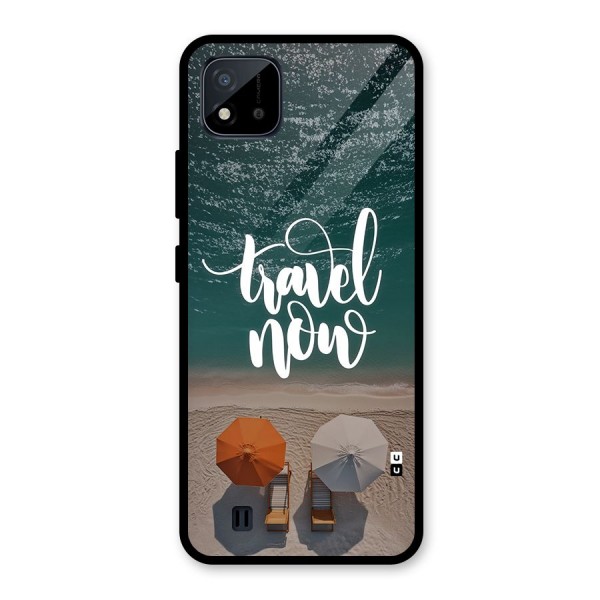 Travel Now Glass Back Case for Realme C11 2021