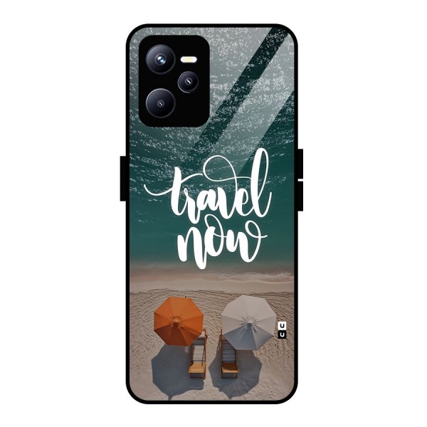 Travel Now Glass Back Case for Realme C35