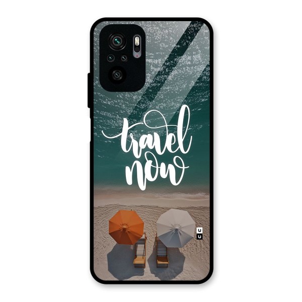 Travel Now Glass Back Case for Redmi Note 10