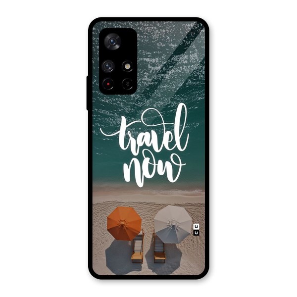 Travel Now Glass Back Case for Redmi Note 11T 5G
