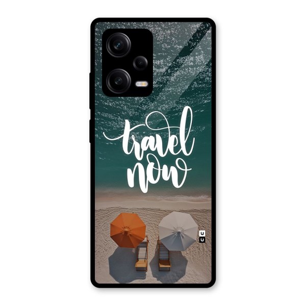 Travel Now Glass Back Case for Redmi Note 12 Pro