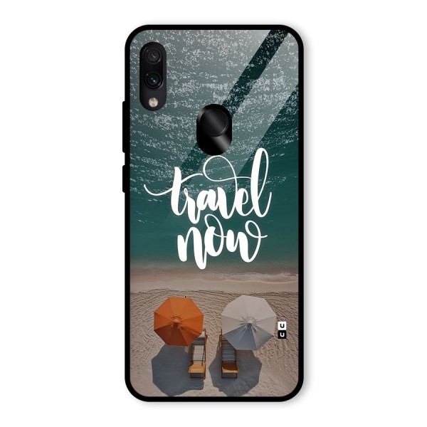 Travel Now Glass Back Case for Redmi Note 7S