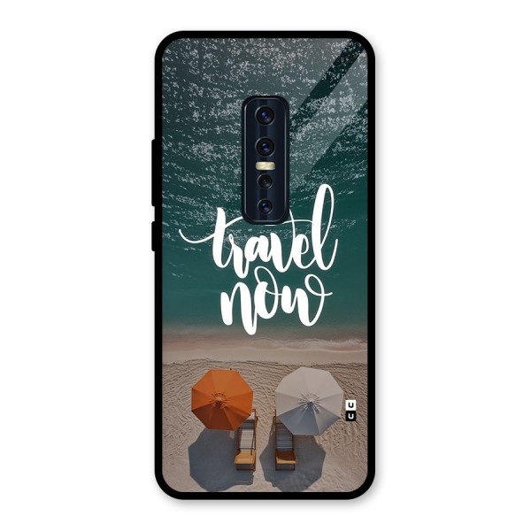 Travel Now Glass Back Case for Vivo V17 Pro