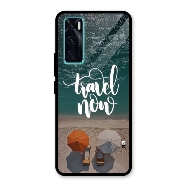 Travel Now Glass Back Case for Vivo V20 SE