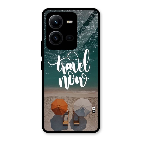 Travel Now Glass Back Case for Vivo V25