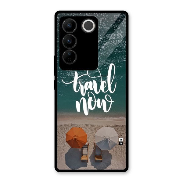 Travel Now Glass Back Case for Vivo V27