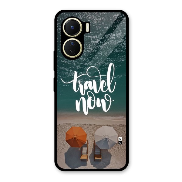 Travel Now Glass Back Case for Vivo Y16