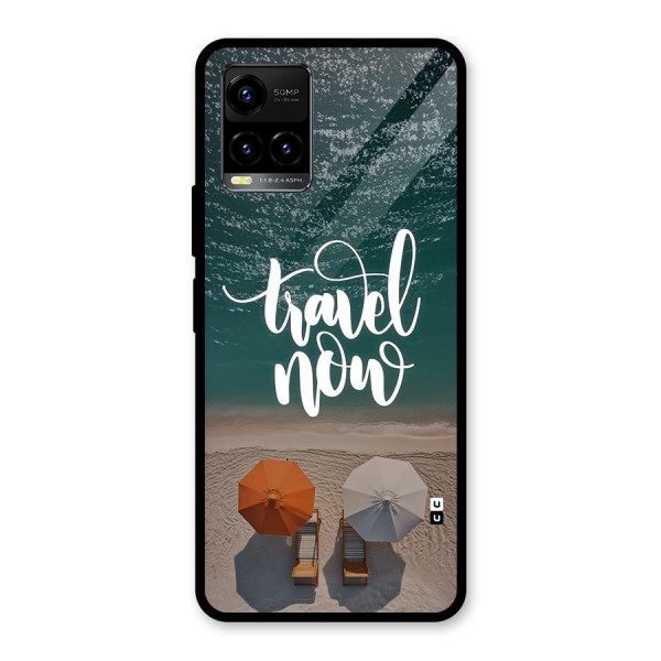 Travel Now Glass Back Case for Vivo Y21G