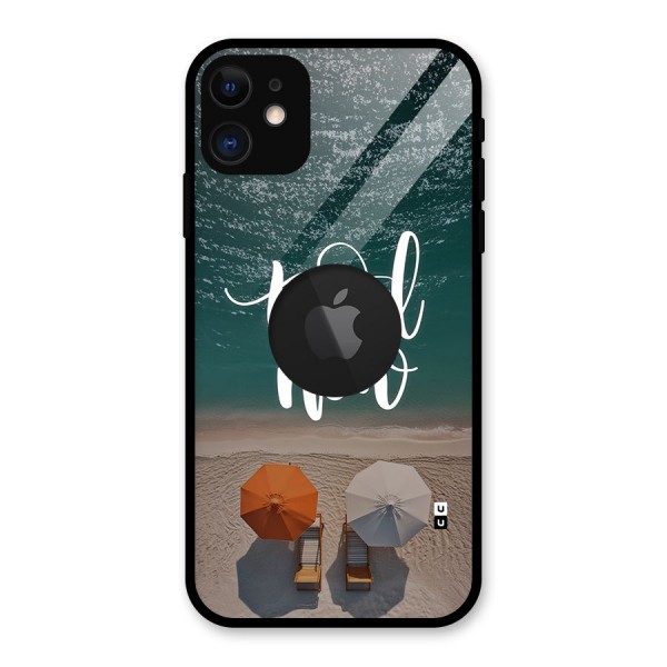 Travel Now Glass Back Case for iPhone 11 Logo Cut