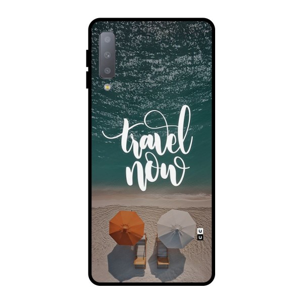 Travel Now Metal Back Case for Galaxy A7 (2018)