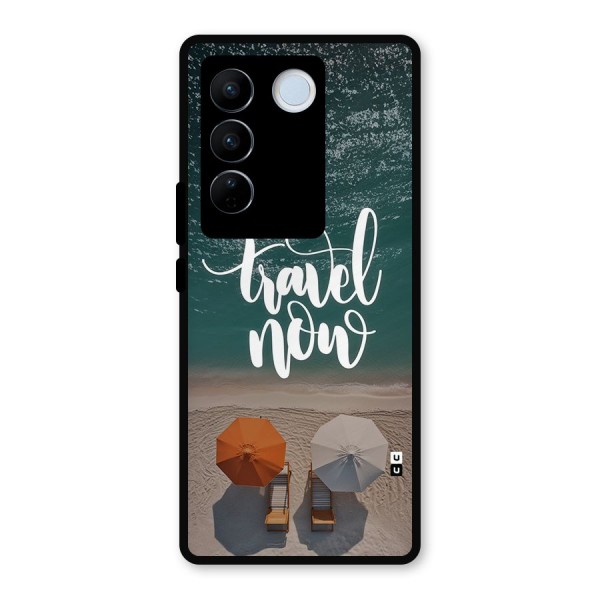 Travel Now Metal Back Case for Vivo V27 Pro