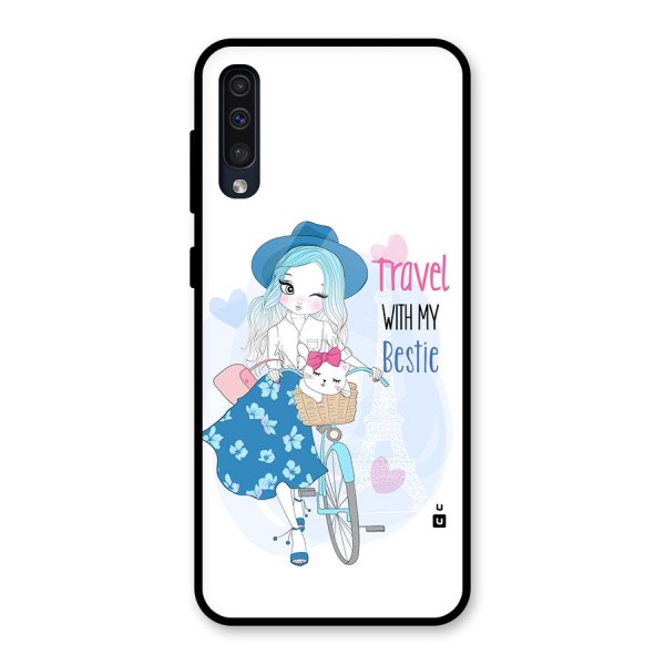 Travel With My Bestie Glass Back Case for Galaxy A50s