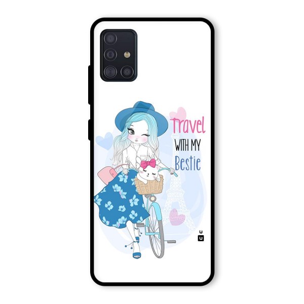 Travel With My Bestie Glass Back Case for Galaxy A51