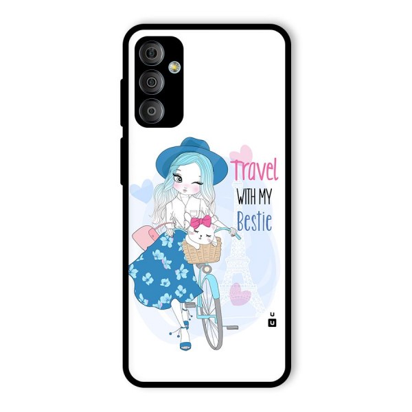 Travel With My Bestie Glass Back Case for Galaxy F23