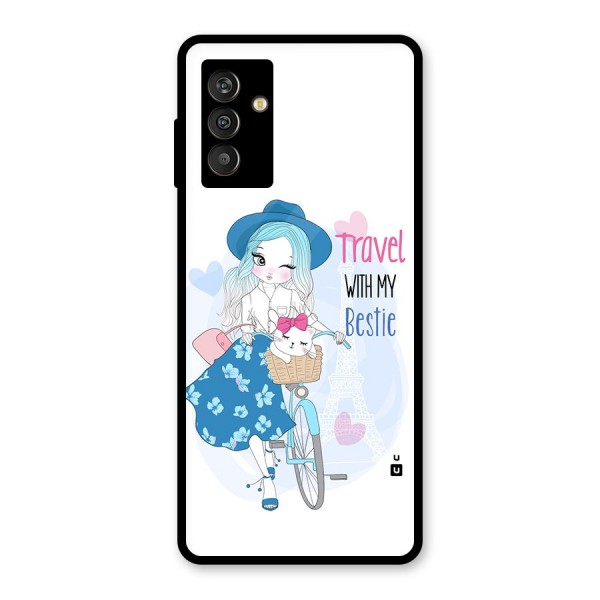 Travel With My Bestie Glass Back Case for Galaxy M13