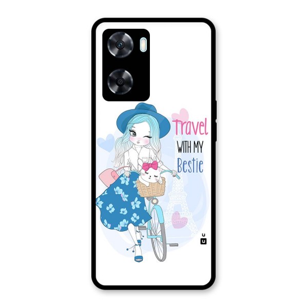 Travel With My Bestie Glass Back Case for Oppo A77s