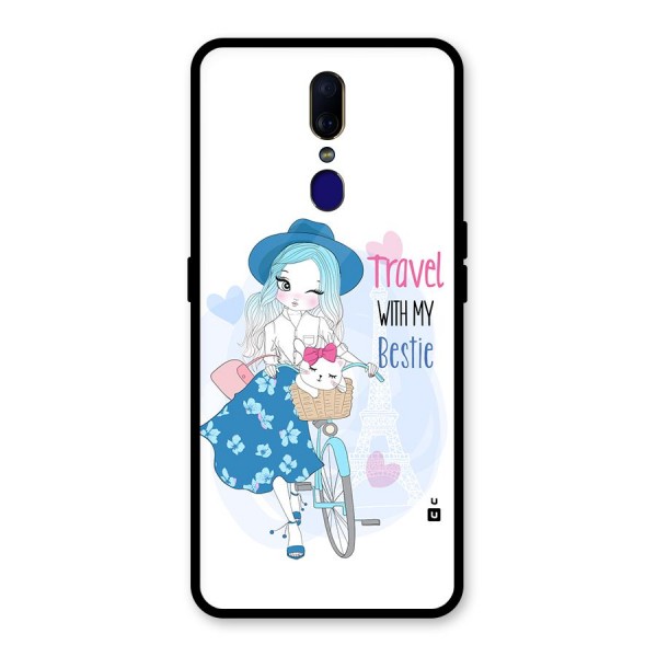 Travel With My Bestie Glass Back Case for Oppo F11