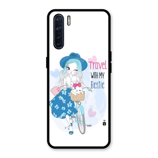 Travel With My Bestie Glass Back Case for Oppo F15