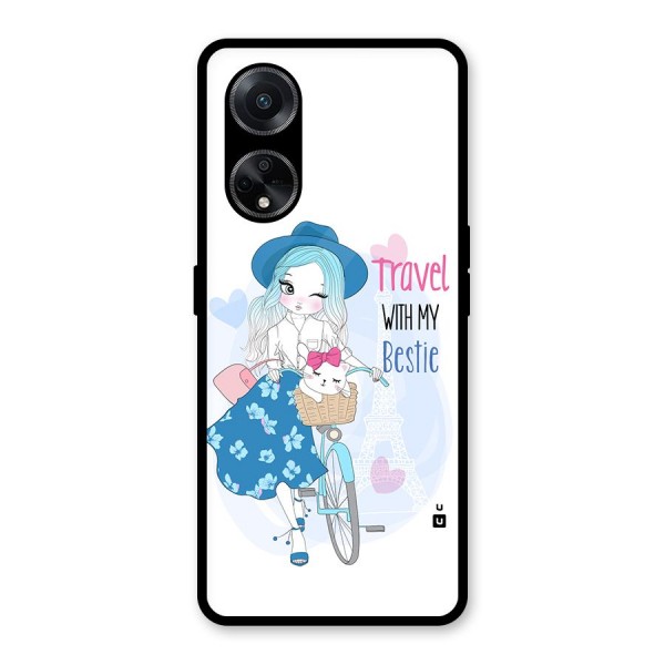 Travel With My Bestie Glass Back Case for Oppo F23