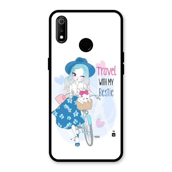 Travel With My Bestie Glass Back Case for Realme 3