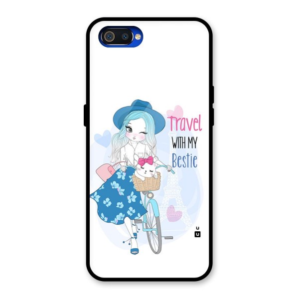 Travel With My Bestie Glass Back Case for Realme C2