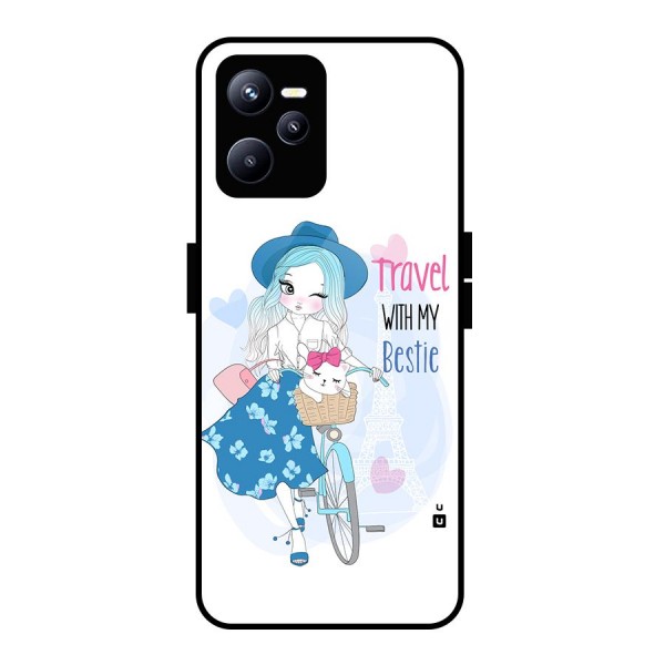 Travel With My Bestie Glass Back Case for Realme C35