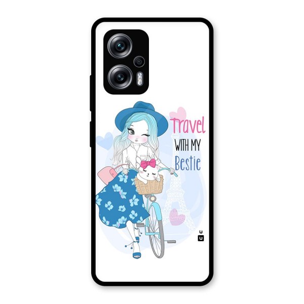 Travel With My Bestie Glass Back Case for Redmi K50i