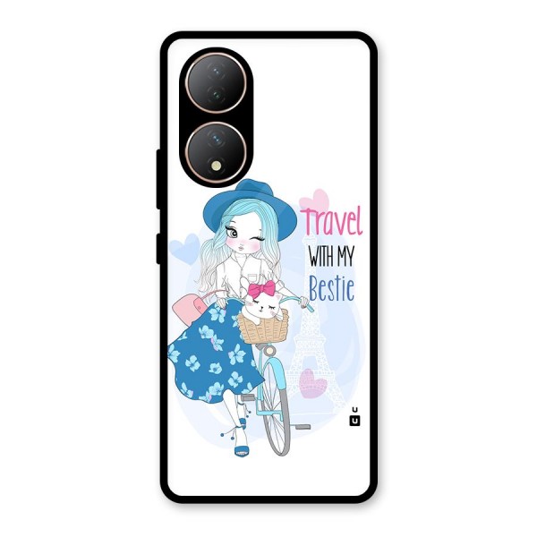 Travel With My Bestie Glass Back Case for Vivo Y100