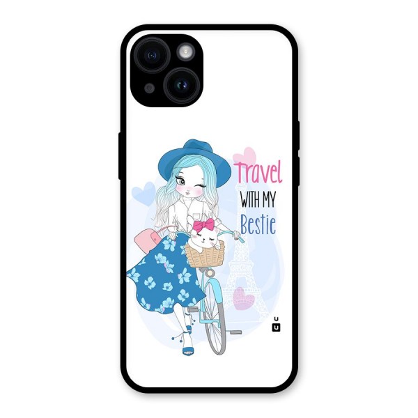 Travel With My Bestie Glass Back Case for iPhone 14