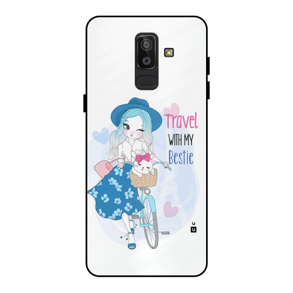 Travel With My Bestie Metal Back Case for Galaxy J8