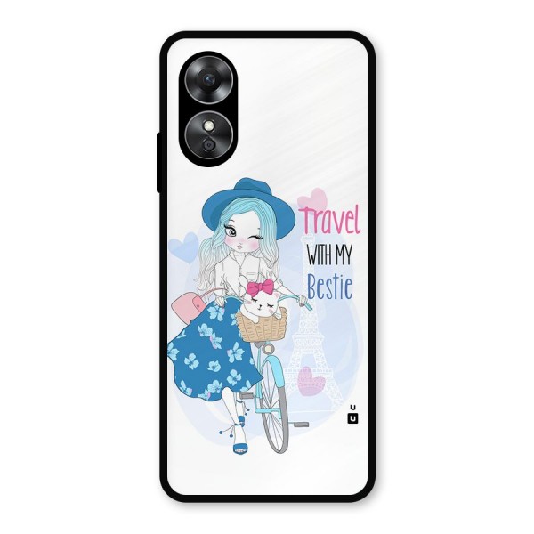 Travel With My Bestie Metal Back Case for Oppo A17