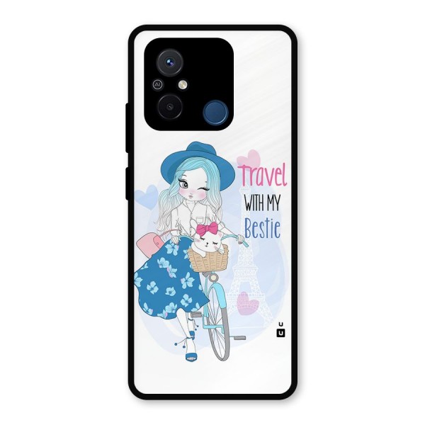 Travel With My Bestie Metal Back Case for Poco C55