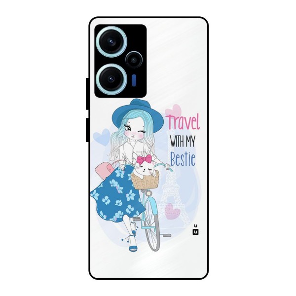 Travel With My Bestie Metal Back Case for Poco F5