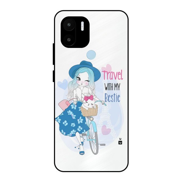 Travel With My Bestie Metal Back Case for Redmi A1 Plus