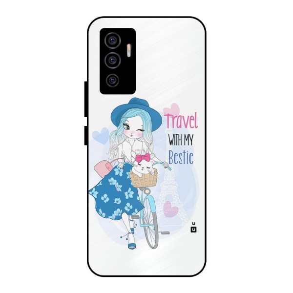 Travel With My Bestie Metal Back Case for Vivo V23e