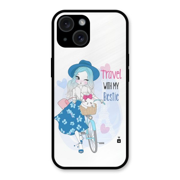 Travel With My Bestie Metal Back Case for iPhone 15