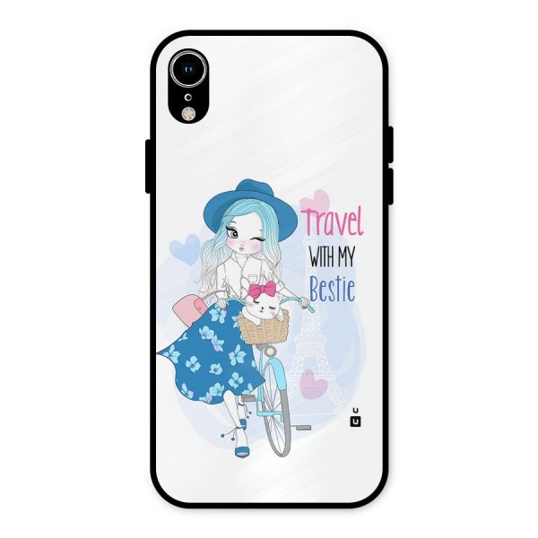 Travel With My Bestie Metal Back Case for iPhone XR