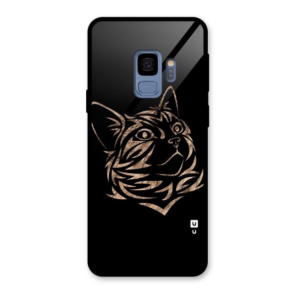 Tribal Cat Glass Back Case for Galaxy S9