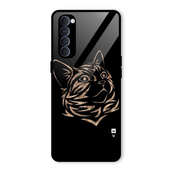 Tribal Cat Glass Back Case for Oppo Reno4 Pro