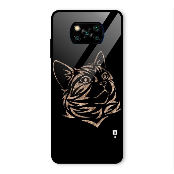 Tribal Cat Glass Back Case for Poco X3 Pro