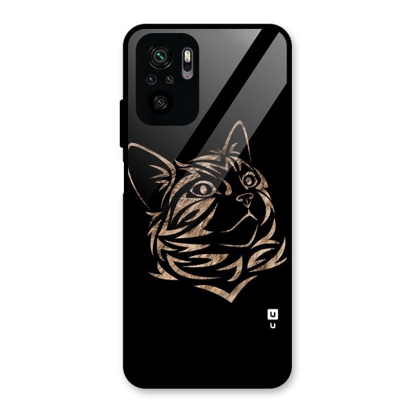 Tribal Cat Glass Back Case for Redmi Note 10