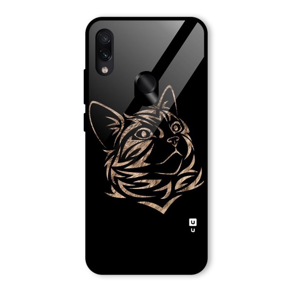 Tribal Cat Glass Back Case for Redmi Note 7