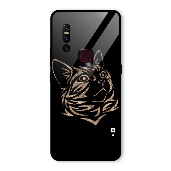 Tribal Cat Glass Back Case for Vivo V15