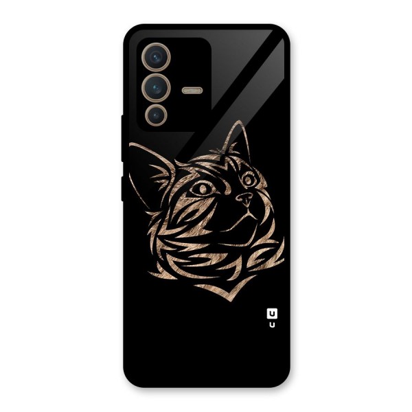 Tribal Cat Glass Back Case for Vivo V23 5G